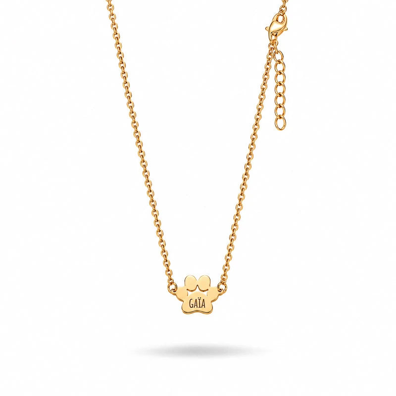 Le Collier Patte d'Amour - Gravé à son prénom
