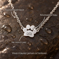 Le Collier Patte d'Amour - Gravé à son prénom