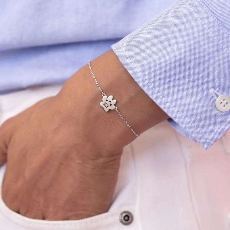 Le Bracelet Patte d'Amour - Gravé à son prénom