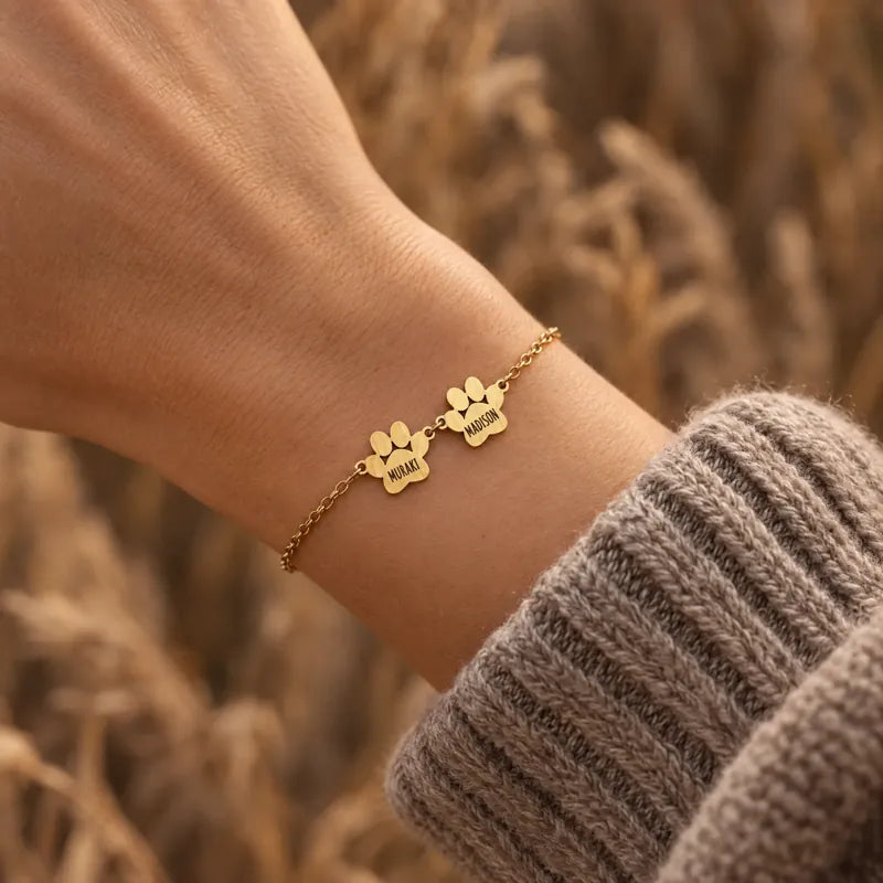 Le Bracelet Patte d'Amour - Gravé à son prénom