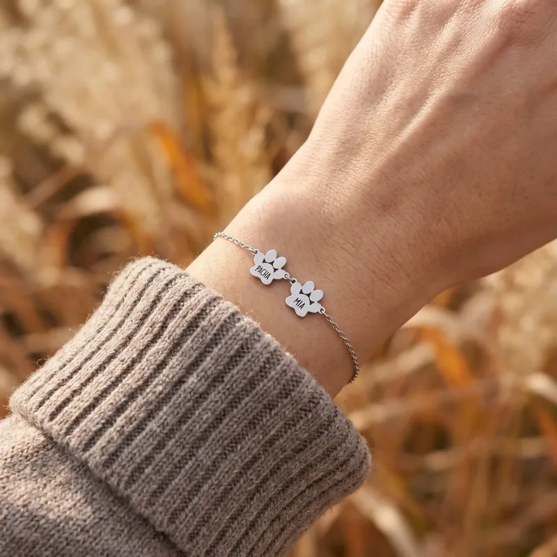 Le Bracelet Patte d'Amour - Gravé à son prénom