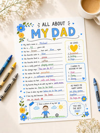 All About My Father Questions - Kid Printable Activity