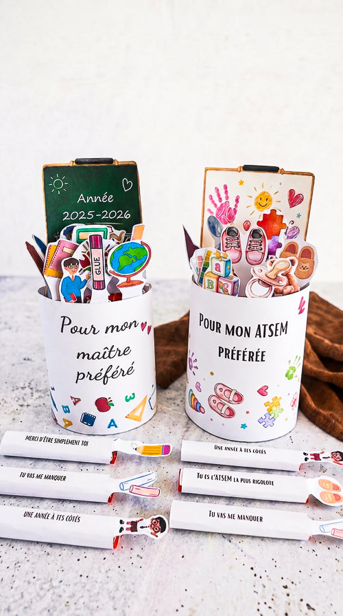 Pack Duo Banderoles Kinder Maxi Fête "Maître & ATSEM" - Modèles à Imprimer