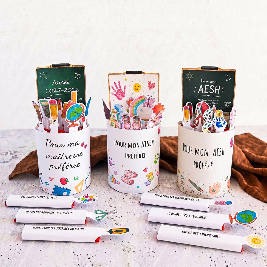 Pack Trio Banderoles Kinder Maxi "Maîtresse, ATSEM & AESH" - Modèles à Imprimer