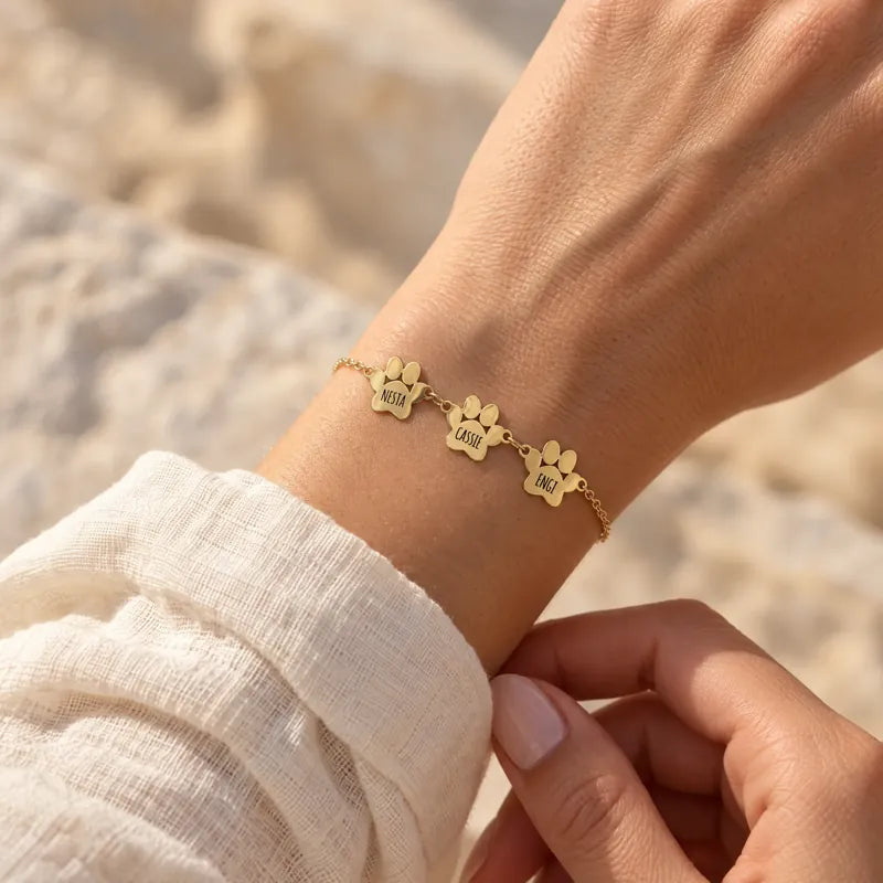 Le Bracelet Patte d'Amour - Gravé à son prénom