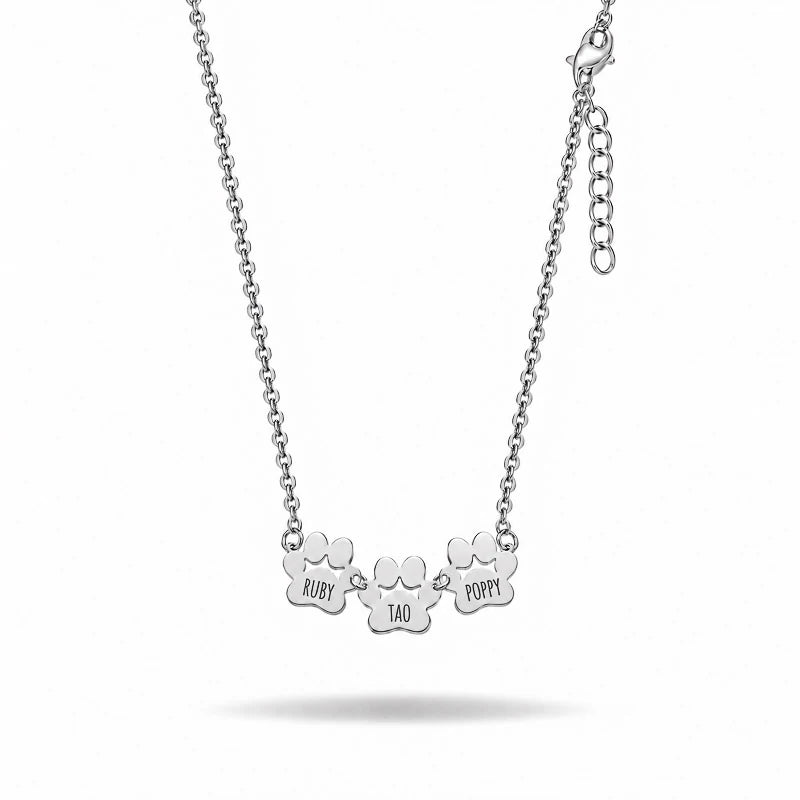 Le Collier Patte d'Amour - Gravé à son prénom