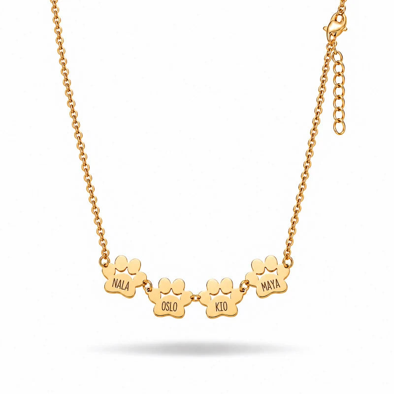 Le Collier Patte d'Amour - Gravé à son prénom