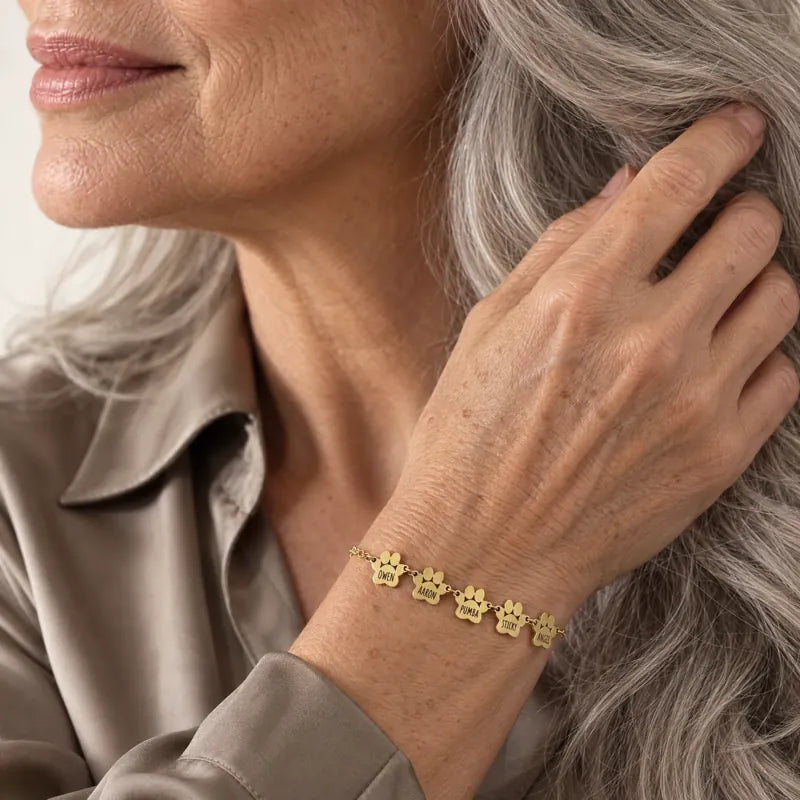 Le Bracelet Patte d'Amour - Gravé à son prénom