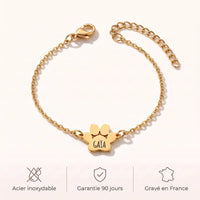 Le Bracelet Patte d'Amour - Gravé à son prénom