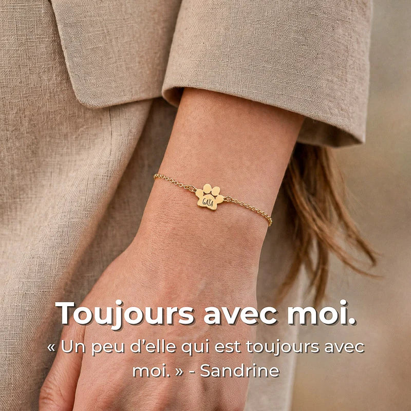 Le Bracelet Patte d'Amour - Gravé à son prénom