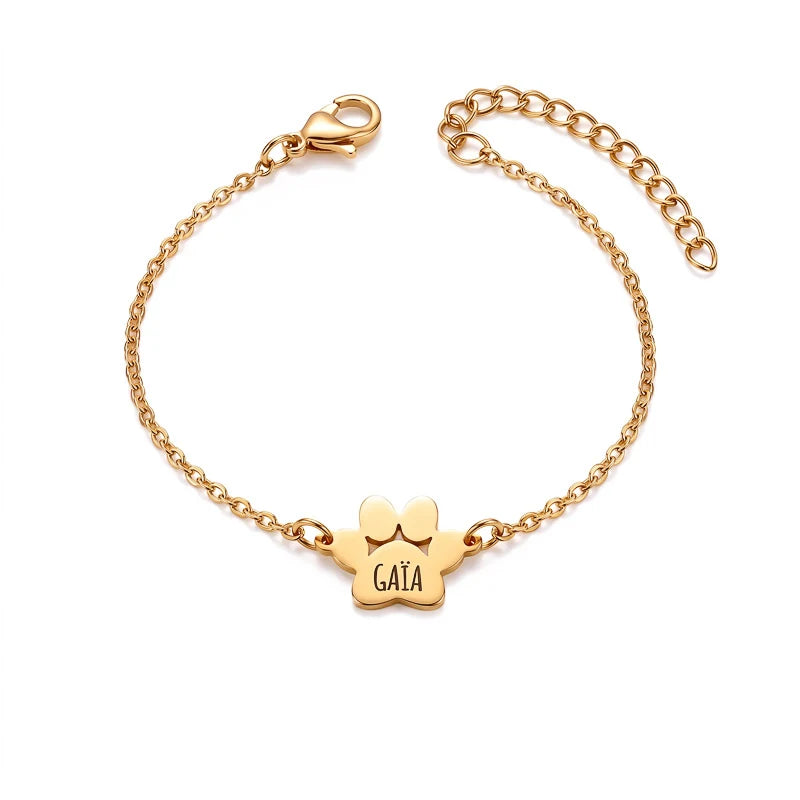 Le Bracelet Patte d'Amour - Gravé à son prénom