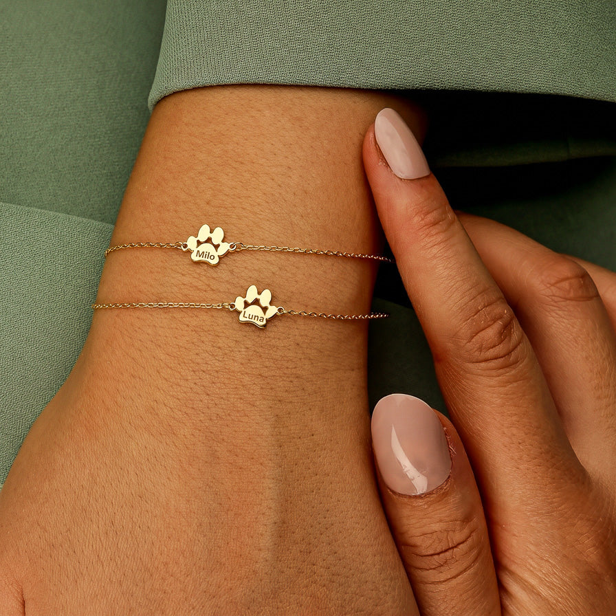 Le Bracelet Patte Gravée — Prénom de Votre Animal