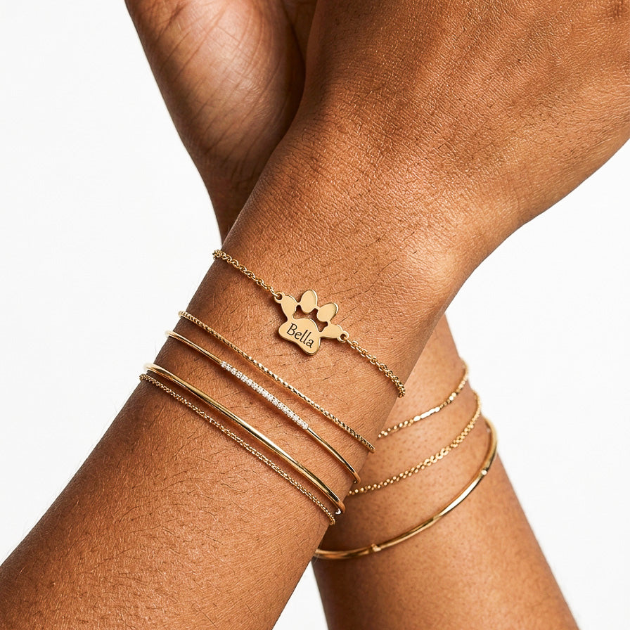 Le Bracelet Patte Gravée — Prénom de Votre Animal