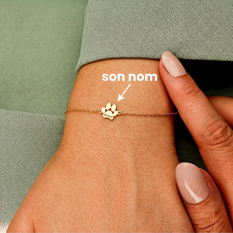 Le Bracelet Patte Gravée — Prénom de Votre Animal