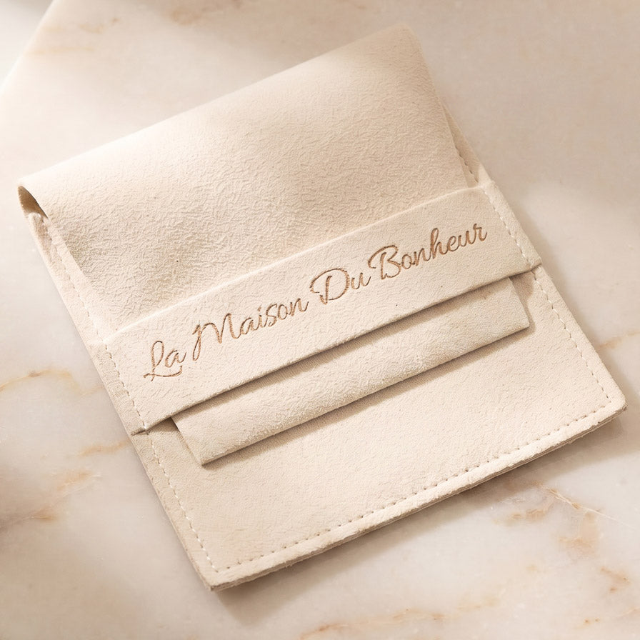 Pochette Cadeau Velours Beige