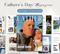 Personalized Dad Magazine Template – Canva Template – Father's Day Magazine