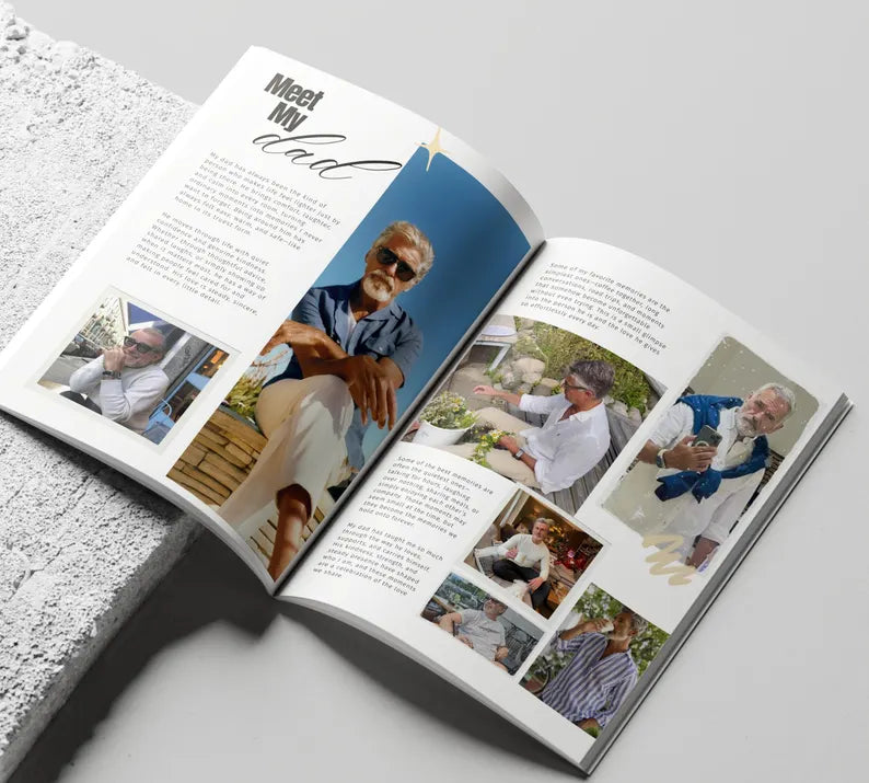 Personalized Dad Magazine Template – Canva Template – Father's Day Magazine
