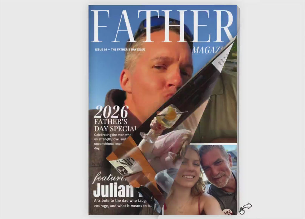 Personalized Dad Magazine Template – Canva Template – Father's Day Magazine