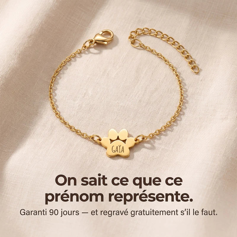 Le Bracelet Patte d'Amour - Gravé à son prénom