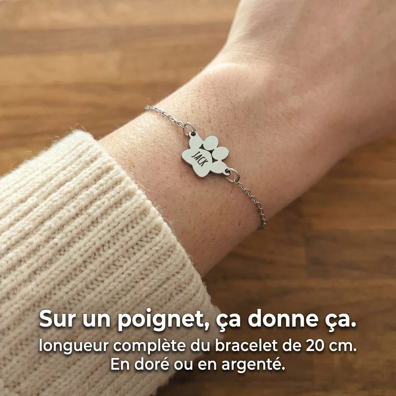 Le Bracelet Patte d'Amour - Gravé à son prénom
